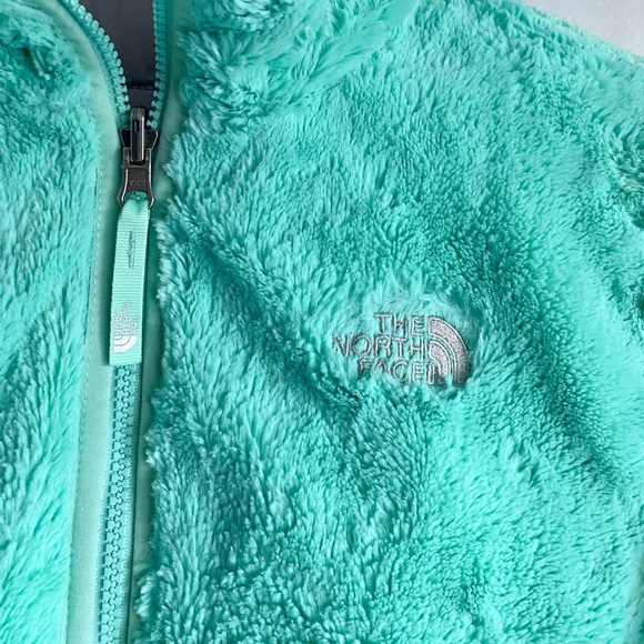 The North Face Reversible Puffer Fuzzy Jacket Gray Teal Green Ski Winter Warm XL - Picture 7 of 10